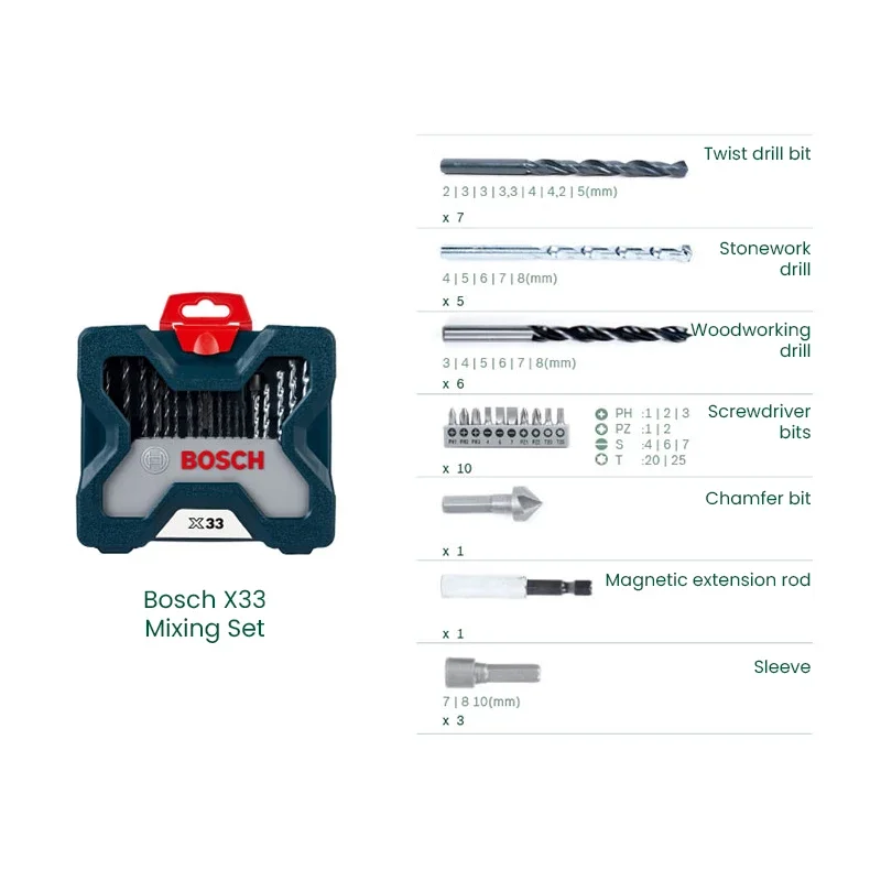 Bosch X33 Drill Bit Screwdrive - Power Tools Bosch 评论和价格