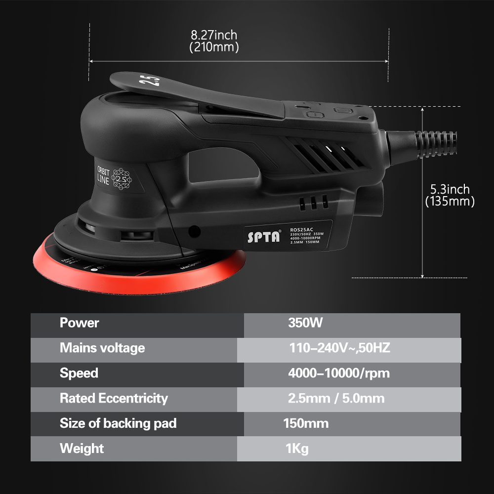SPTA 350W Electric Car Random  - Random Orbital Sander 评论和价格