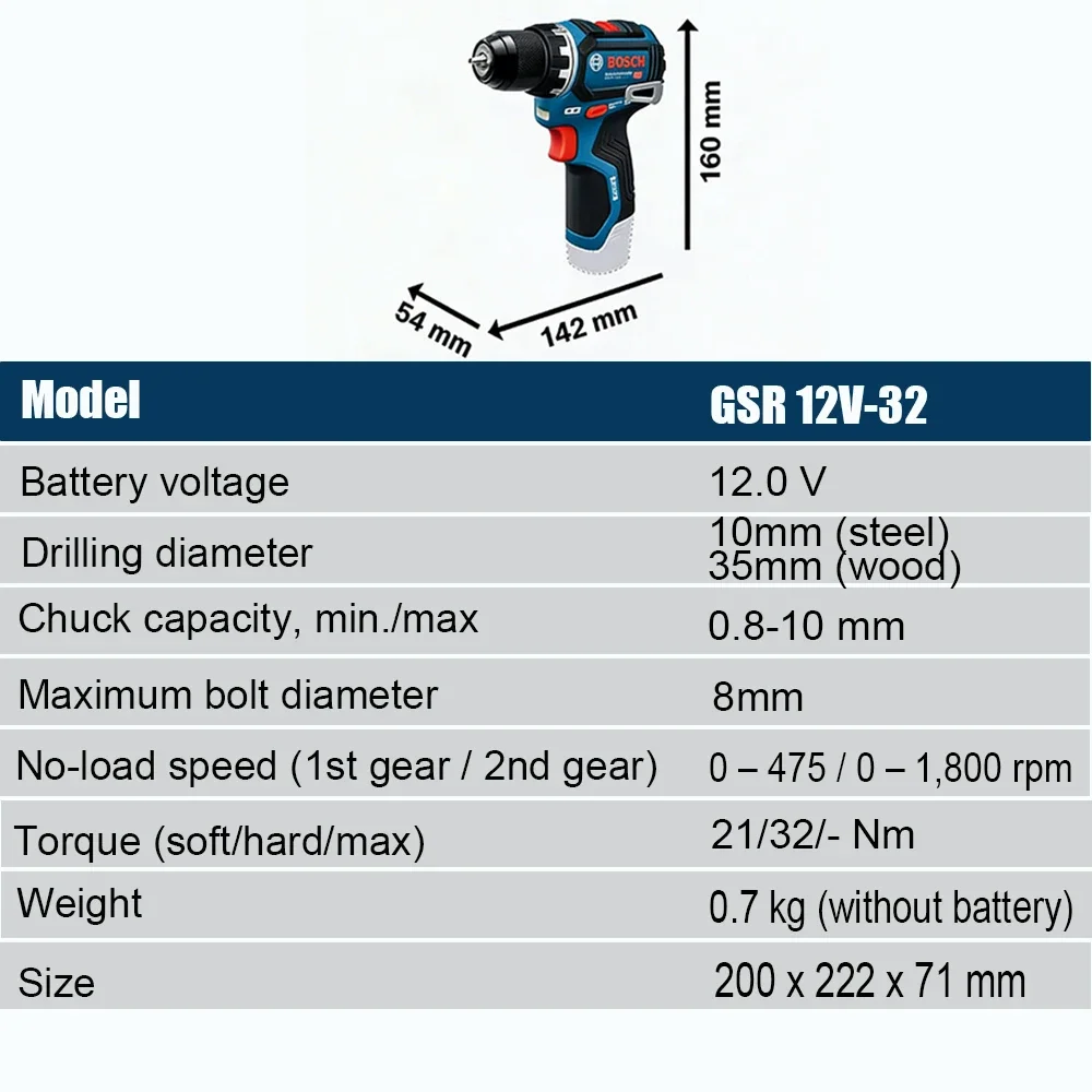 Bosch Professional GSR 12V-32  - Power Tools Bosch 评论和价格