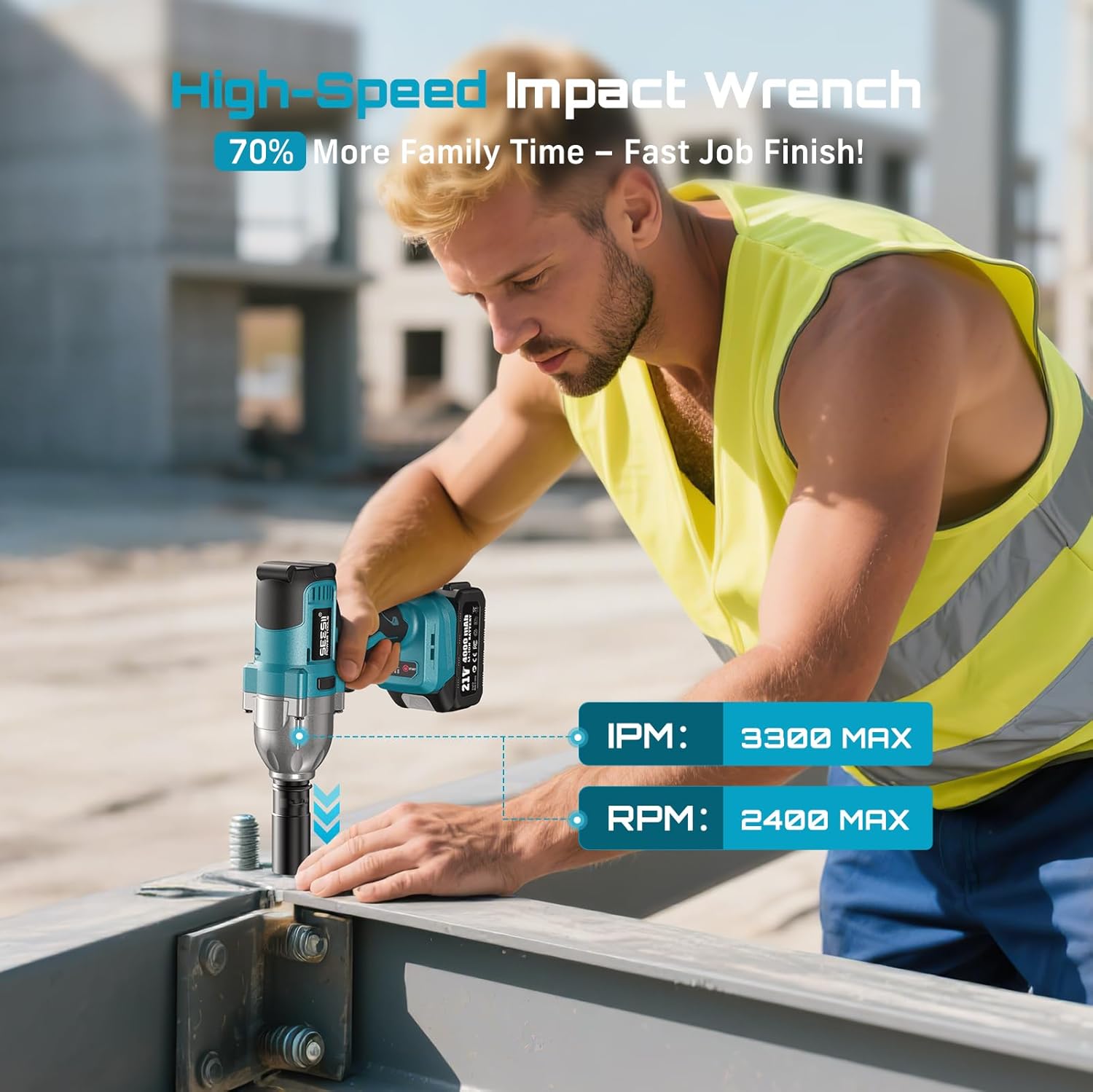 Seesii Impact Wrench 1200N.m 1 - Power Tools Impact Wrench 评论和价格