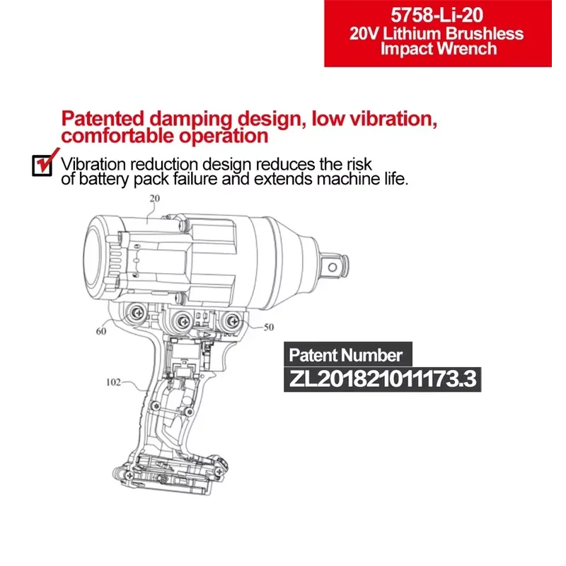 Devon 20V large torque three t - Power Tools Impact Wrench 评论和价格