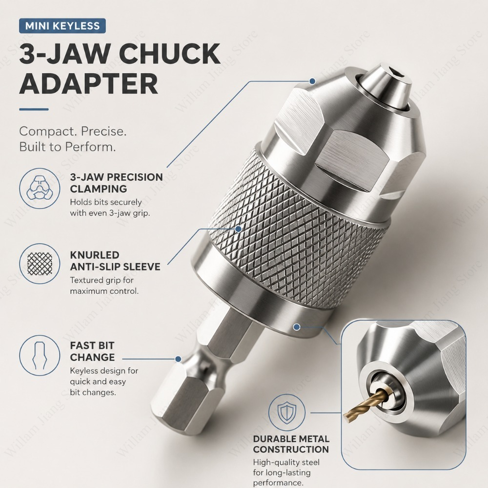 3 Jaw Drill Chuck Adapter with - Power Tools Jobs 评论和价格